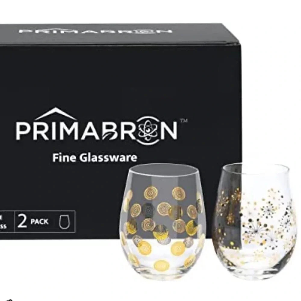 New!! Primabron set of two fine wine glasses